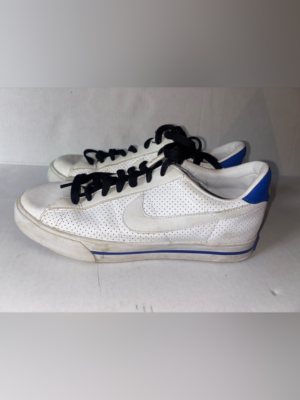 Nike Sweet Classic Low Perforated Leather Sneakers White Blue